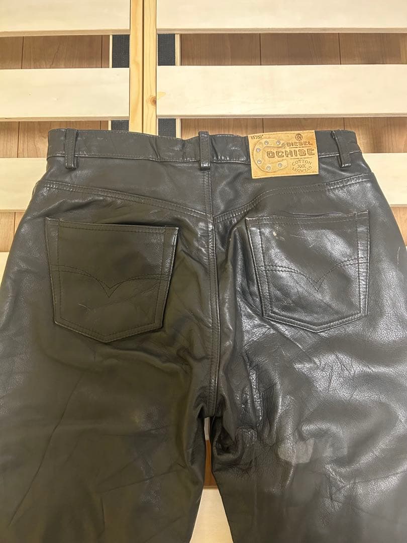 DIESEL OCHISE ブラック 本革レザーパンツ