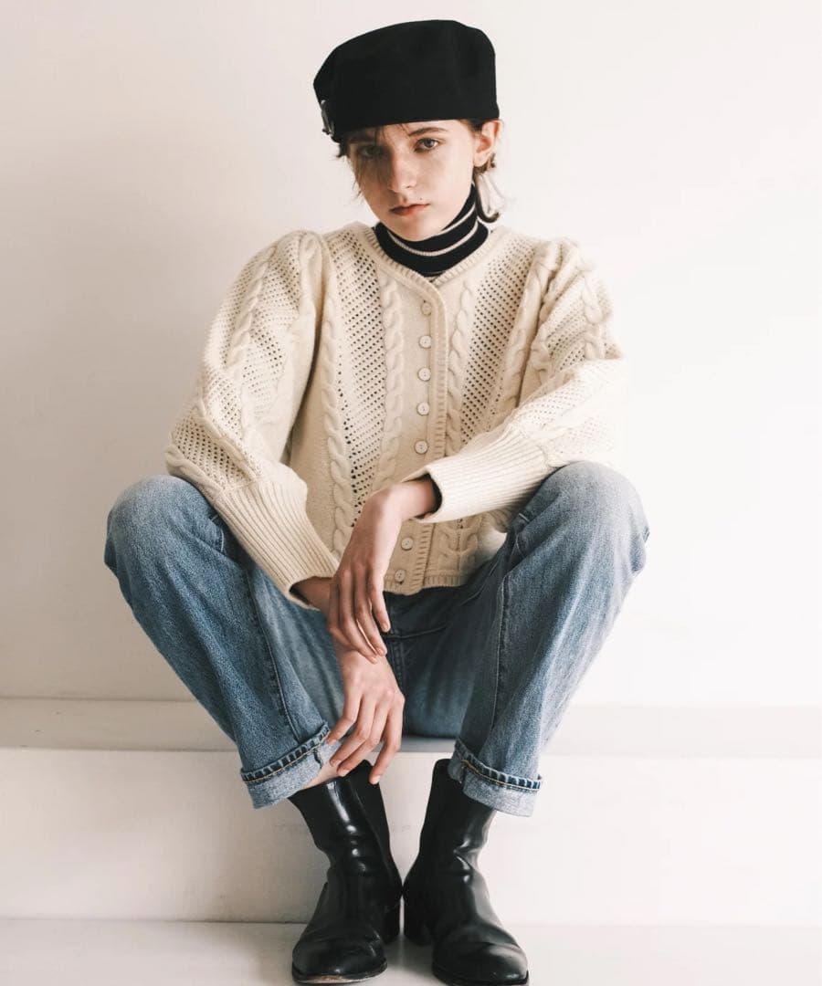 【foufou】 low gauge classical cardigan