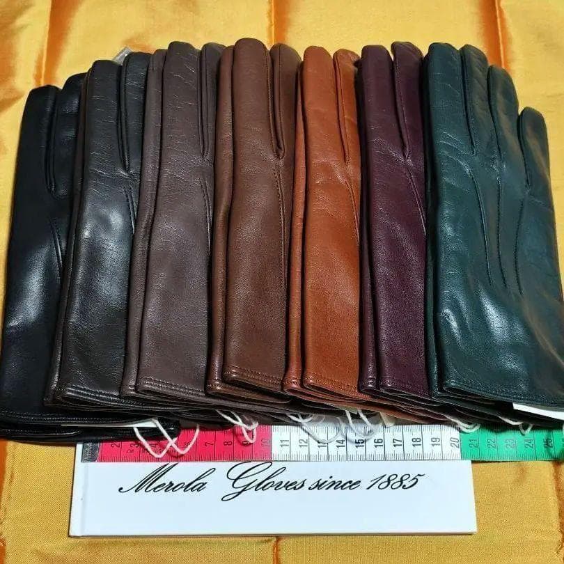 値下げ メローラ ナッパ コロニアル色 カシミア黒 革手袋グローブ MEROLA