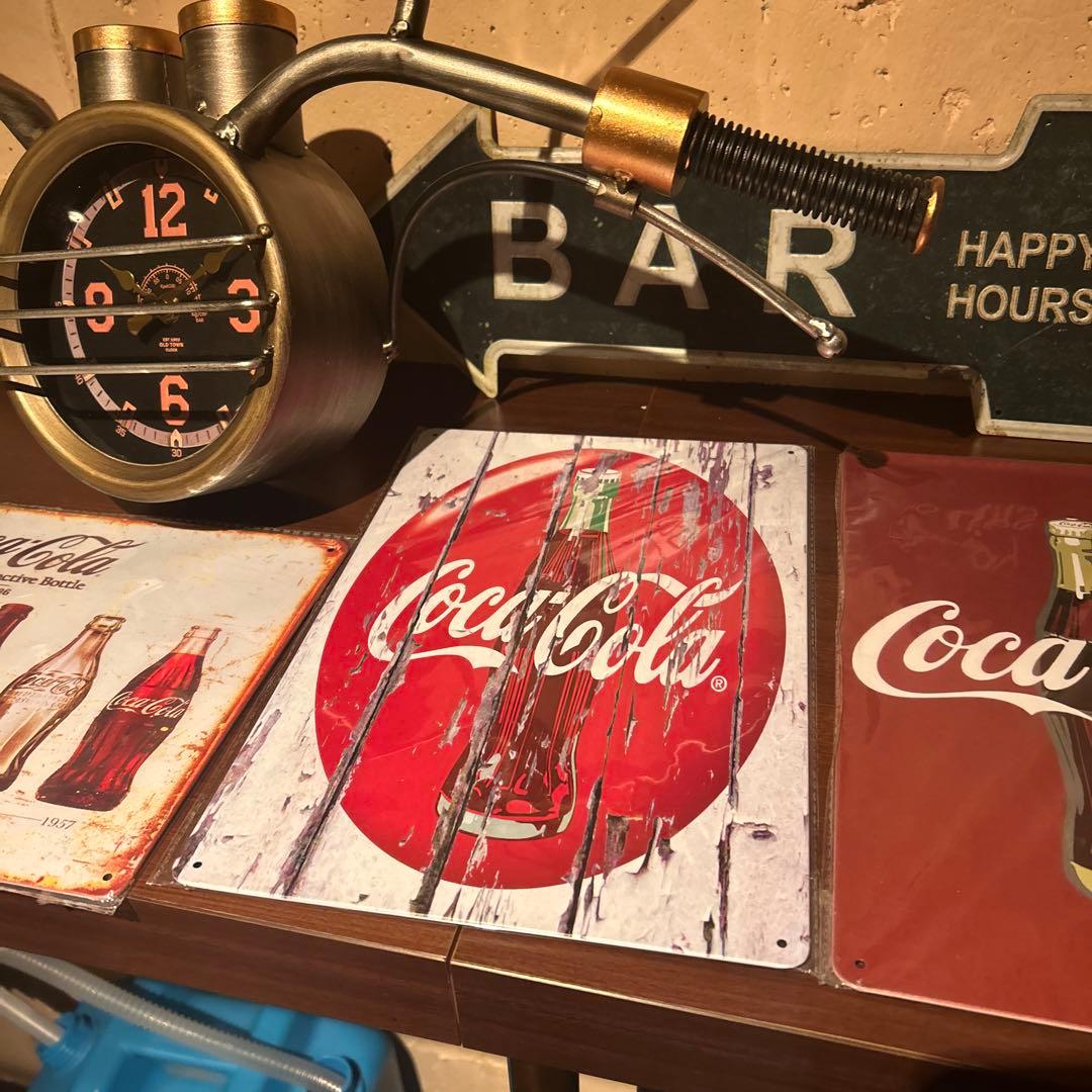 ブリキ　アンティーク　コカコーラ　インテリア　ガレージ　ハーレー　bar 看板
