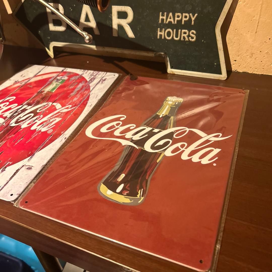 ブリキ　アンティーク　コカコーラ　インテリア　ガレージ　ハーレー　bar 看板