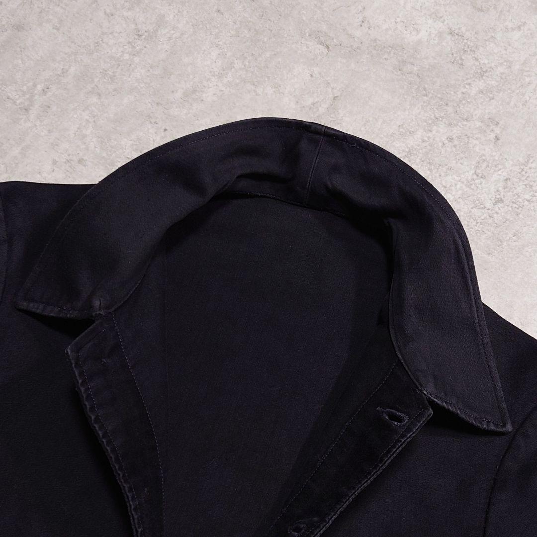 40s 50s France Vintage ブラックモールスキンジャケット