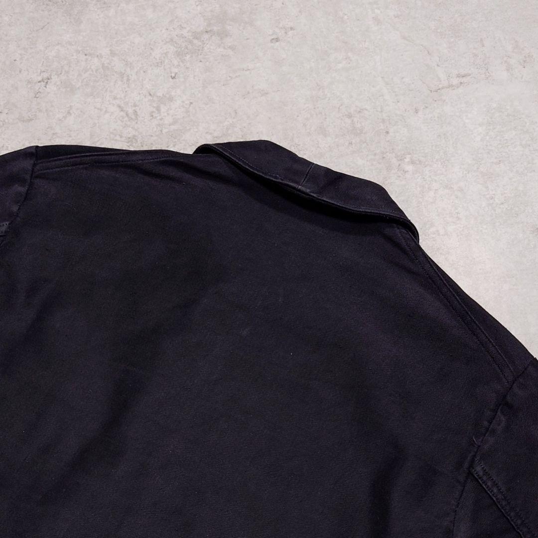 40s 50s France Vintage ブラックモールスキンジャケット