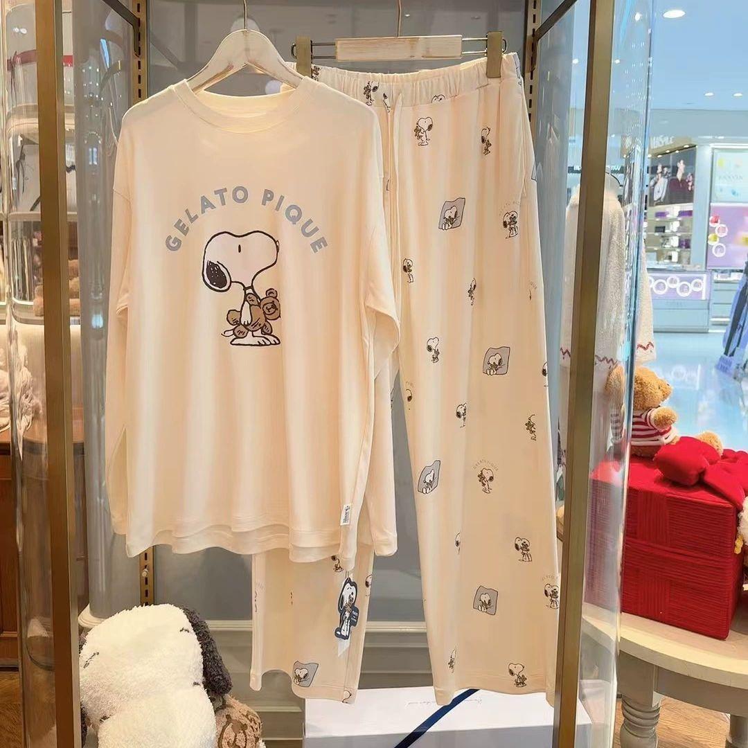 未使用 ルームウィア パジャマ　ジェラートピケ　PEANUTSコラボ　スヌーピー