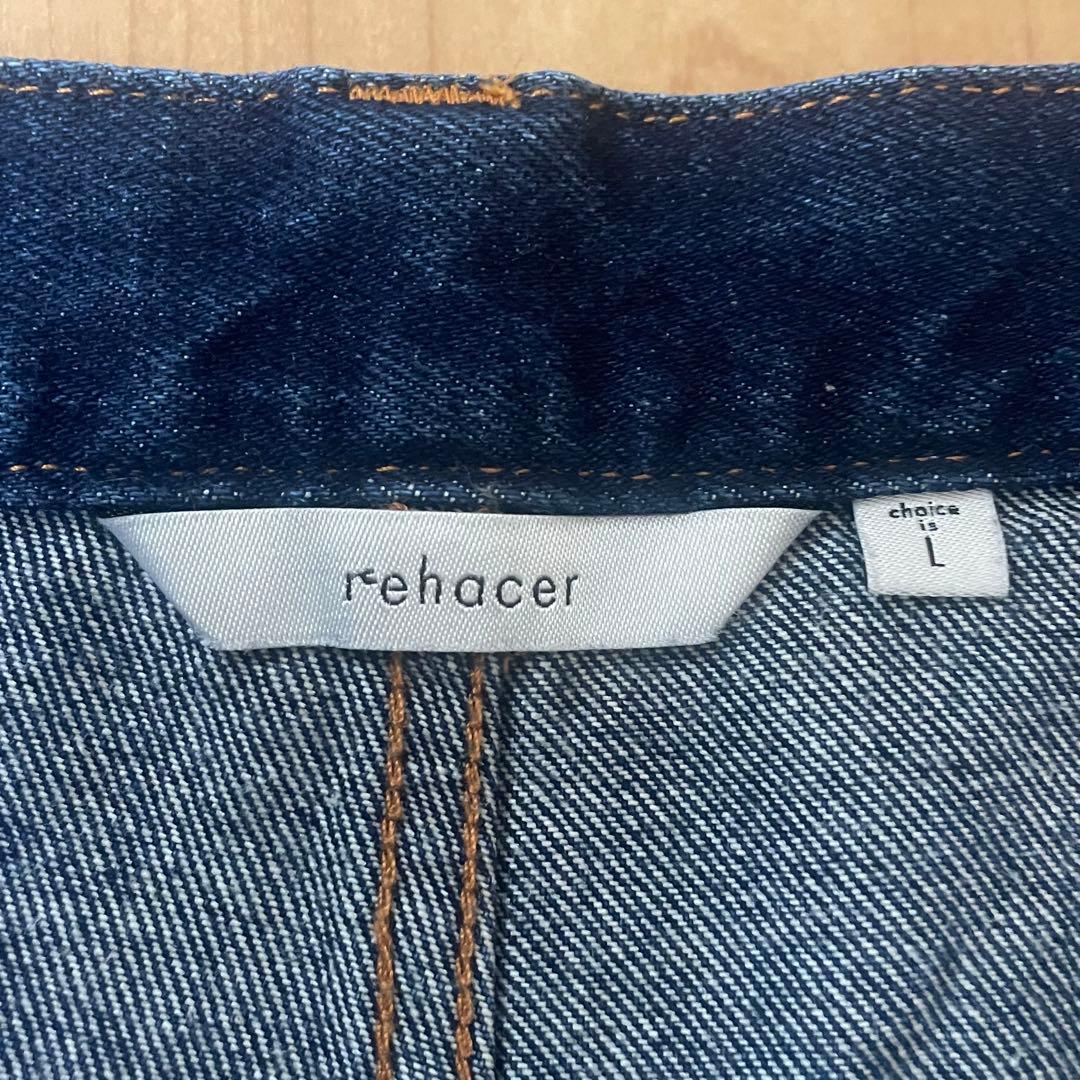 【美品・Ｌ】rehacer(レアセル)ビッグポケット ワイドテーパードパンツ