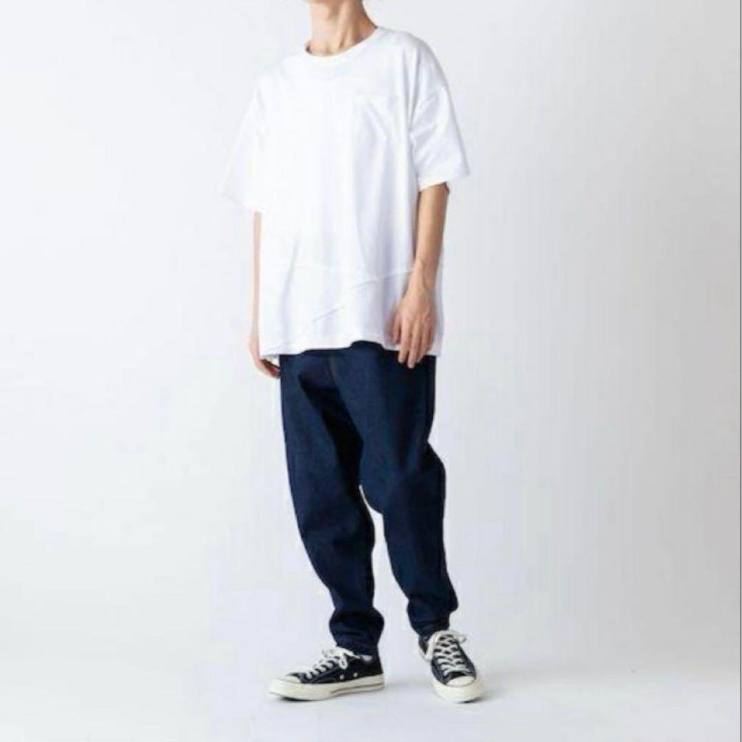 【美品・Ｌ】rehacer(レアセル)ビッグポケット ワイドテーパードパンツ
