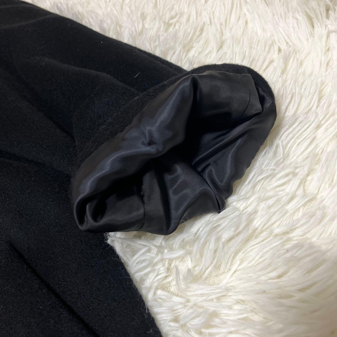 極上✨カシミヤ100% ロングコート ラグラン 黒 マキシ丈 L相当
