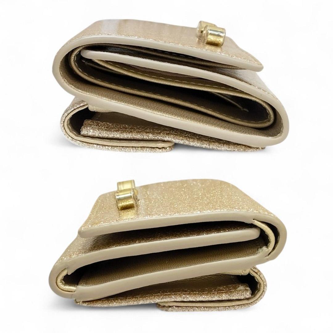 完品 ANTEPRIMAMISTO アンテプリマ 二つ折り財布 リボン ゴールド
