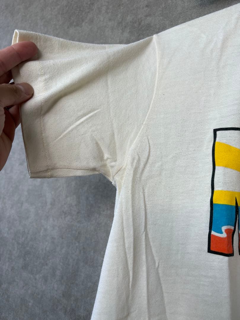 激レア！オンブック80s紺タグカマボコナイキTシャツ日の出nikeオレンジタグ