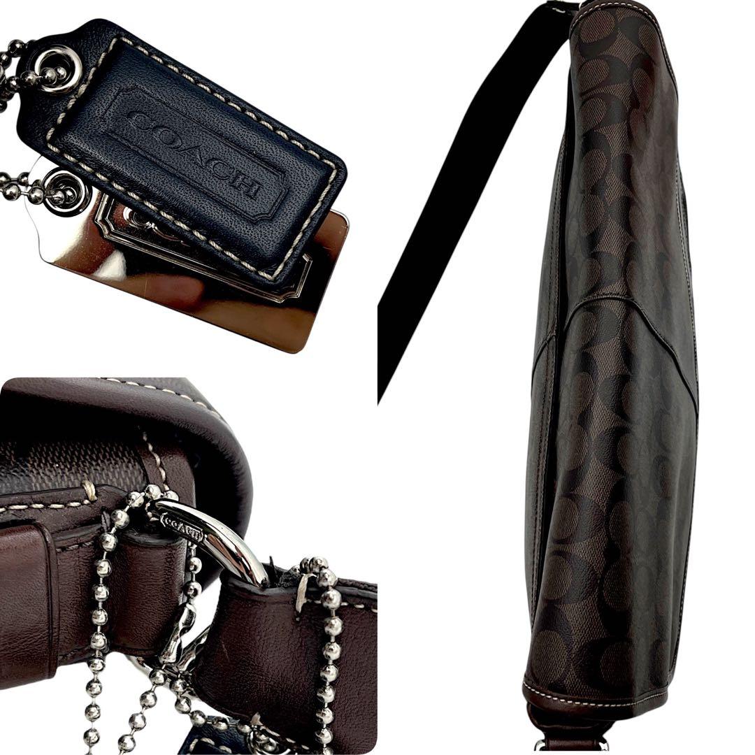 【美品】COACH コーチ　メッセンジャーバッグ　PVC　ブラウン　A4　大容量