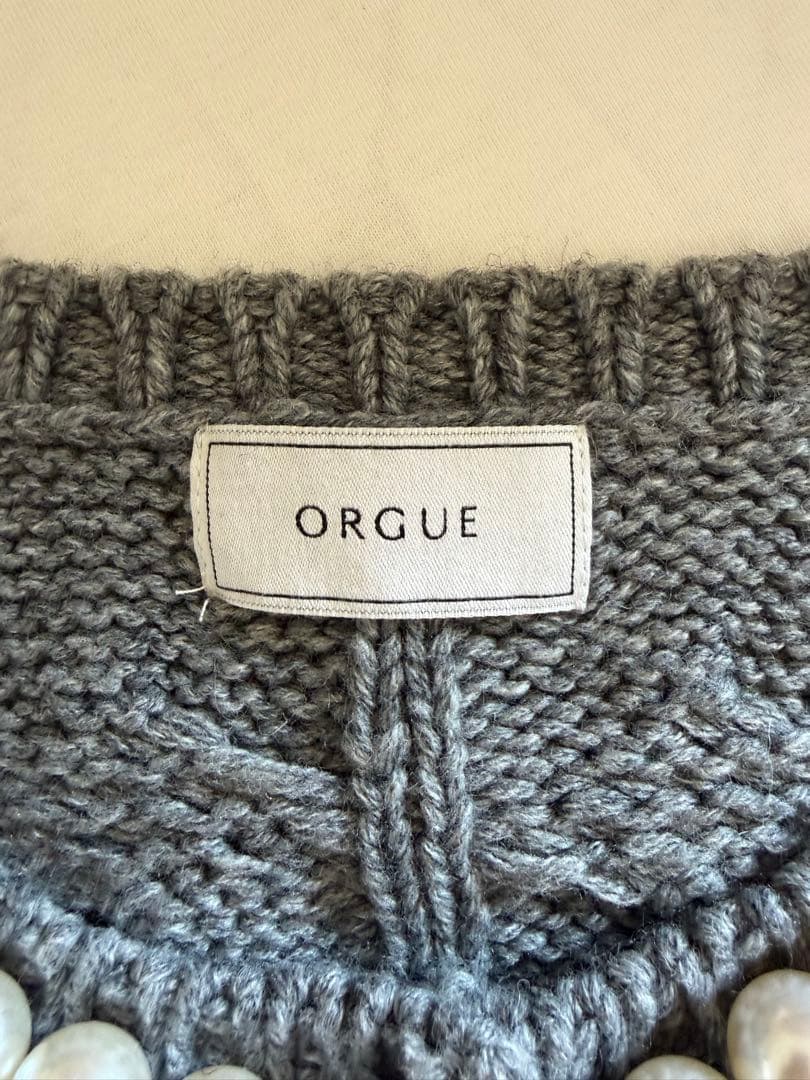 再値下げ 新作 美品 ORGUE パールニットジャケット