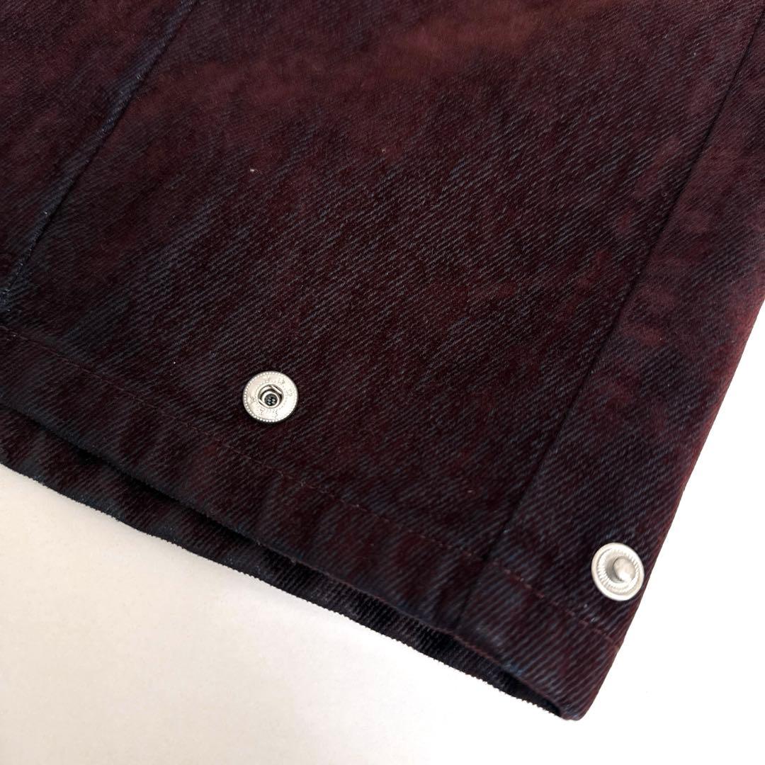 美品 MURUA フロッキーバレルレッグデニムパンツ ワイド ゆったり ボルドー