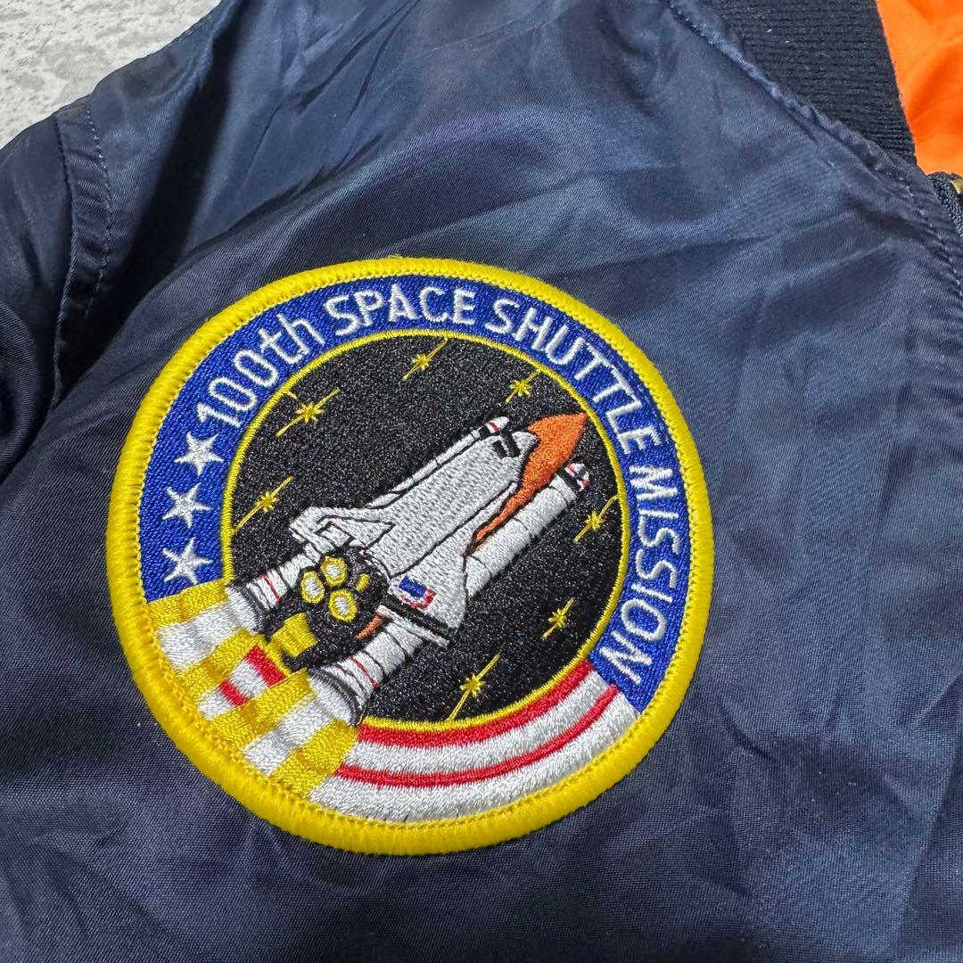 00s ALPHA INDUSTRIES ネイビー MA-1 NASA M 紺色
