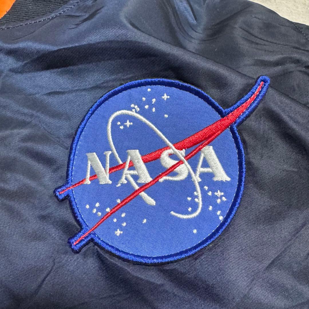 00s ALPHA INDUSTRIES ネイビー MA-1 NASA M 紺色