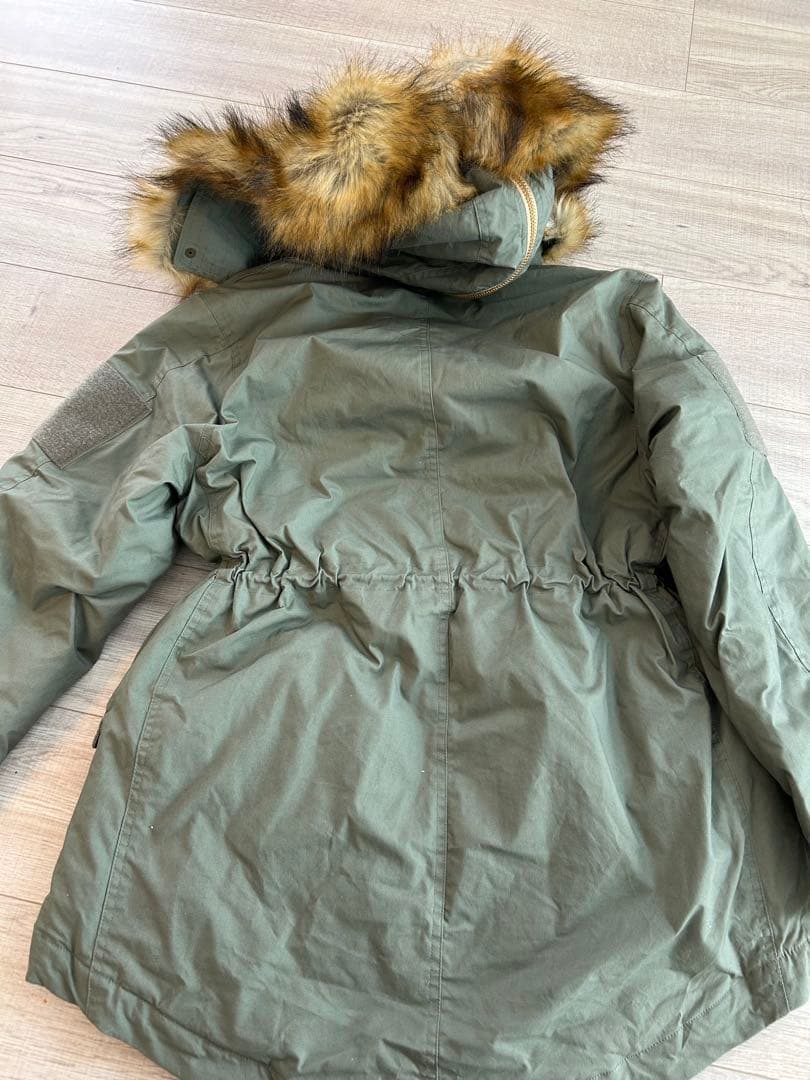 moussy オリーブグリーン ファー付きモッズコート