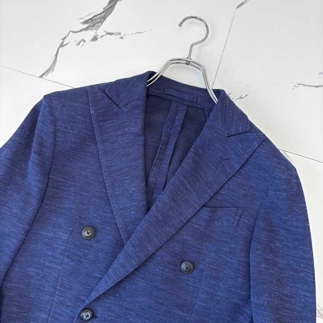 LARDINI✨最高級　ダブルブレスト　ロロピアーナ　シルクリネン　ジャケット