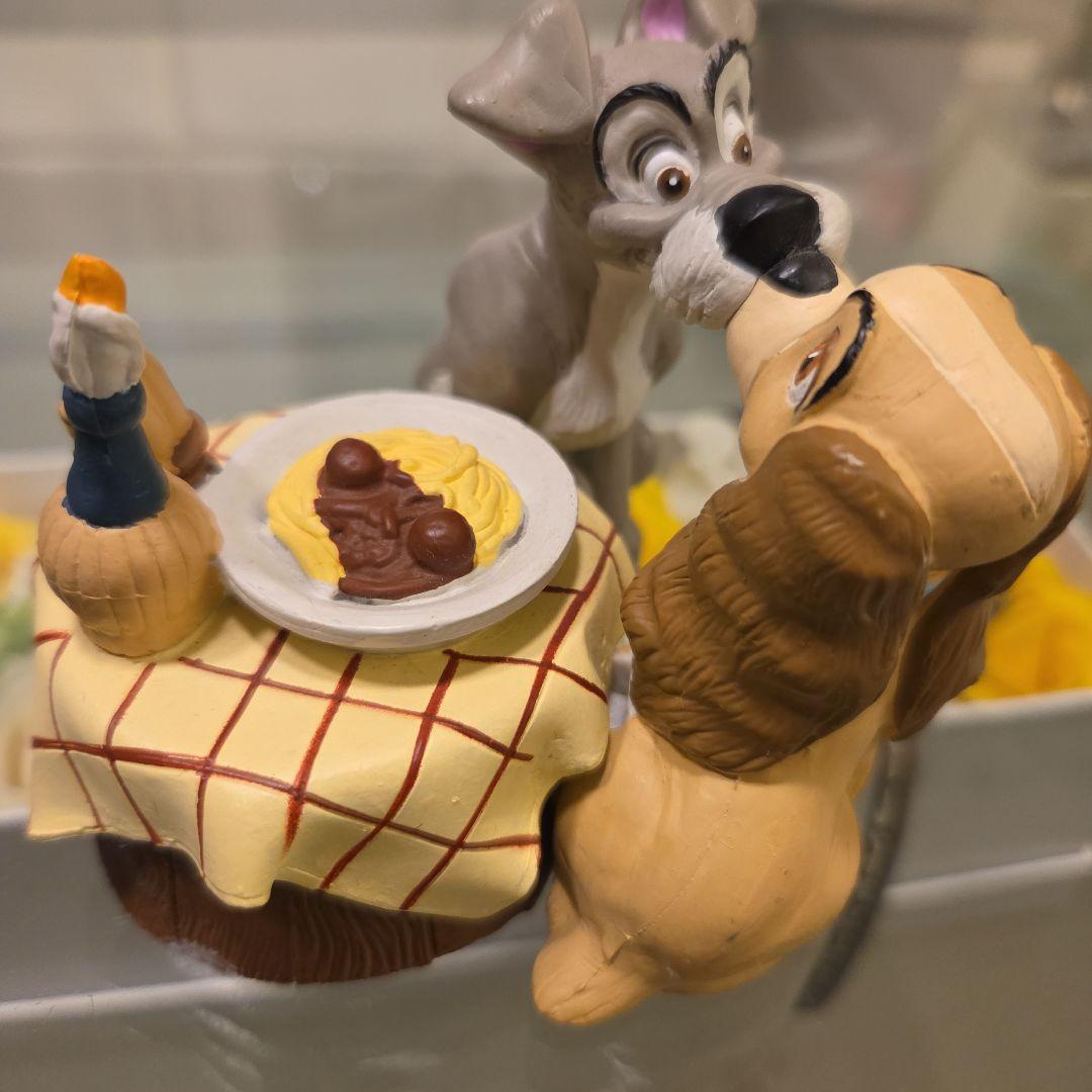 ディズニー レア わんわん物語 置物 フィギア レディ トランプ ヴィンテージ
