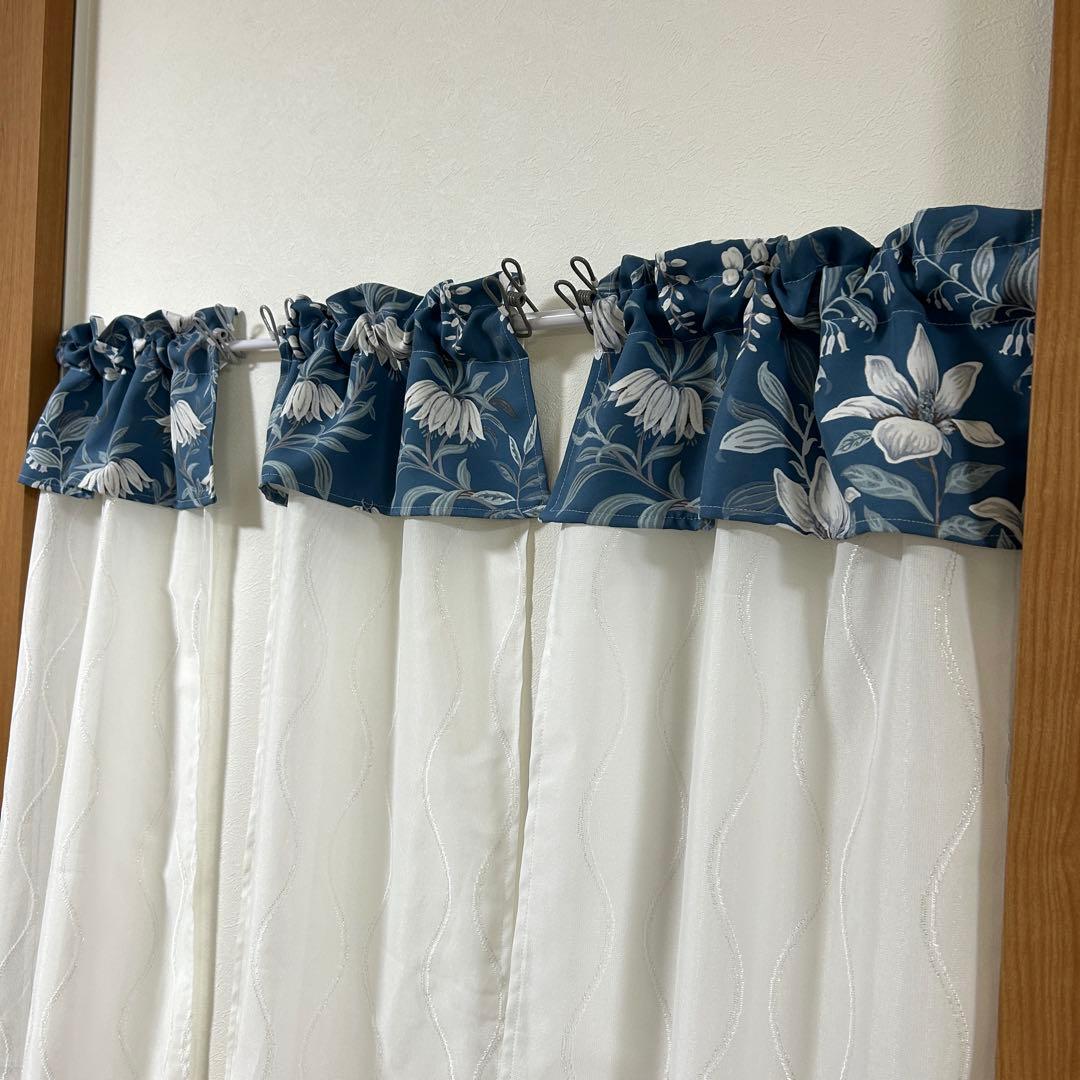 【ゆうぐれ】フリル付ミラーレースカフェカーテン　３枚　オーダー品
