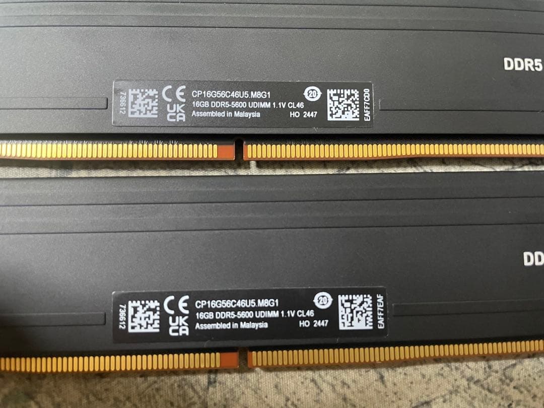 Crucial PRO DDR5-5600 32GB(16GB×2)動作確認済み
