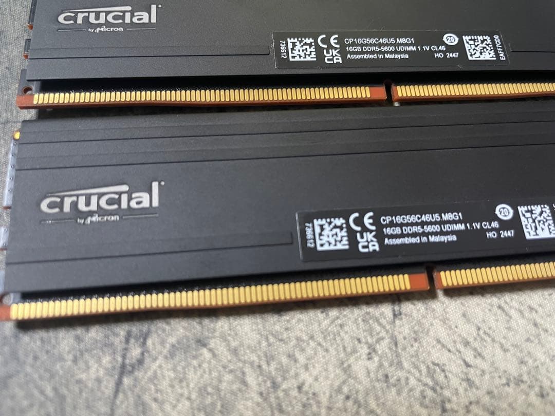Crucial PRO DDR5-5600 32GB(16GB×2)動作確認済み