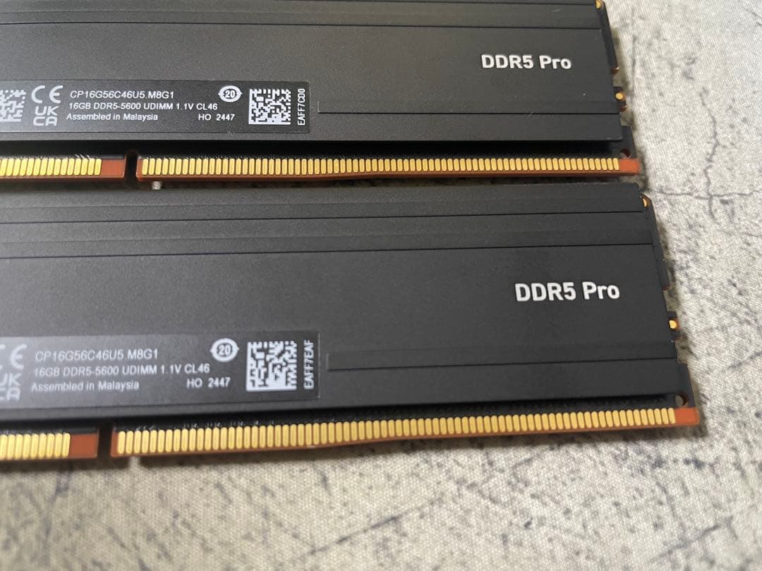 Crucial PRO DDR5-5600 32GB(16GB×2)動作確認済み