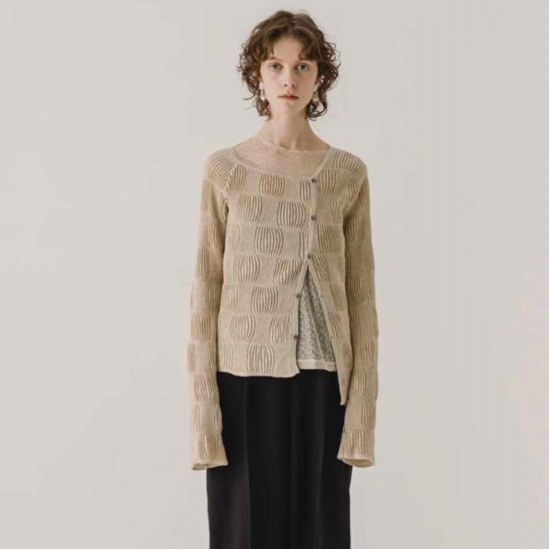 トップス eaphi ASYMMETRY GLITTER CARDIGAN