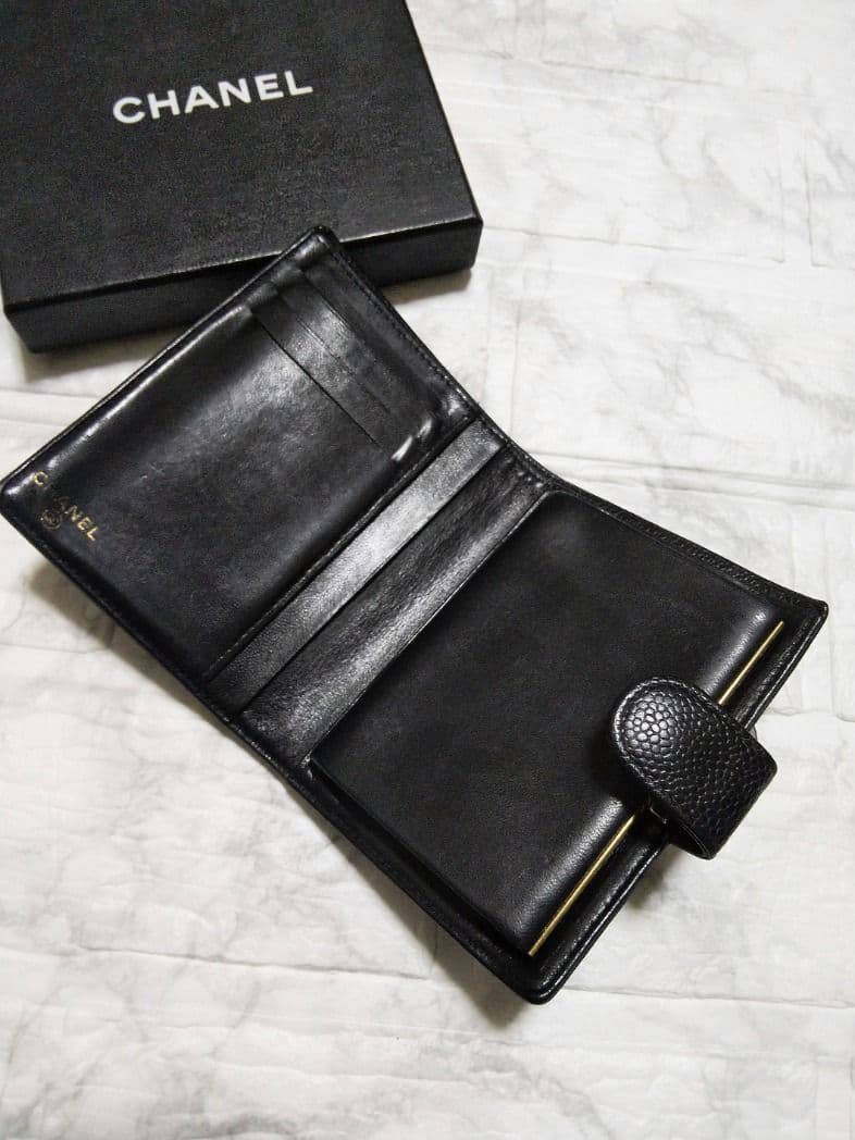 【美品】シャネル キャビア ココマーク ガマ口財布