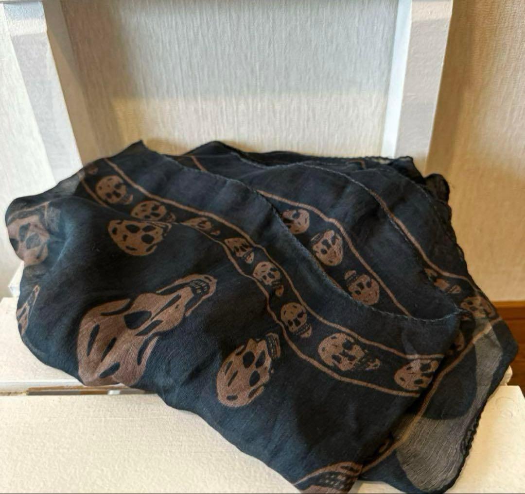 小物 Alexander McQueen BlackSkull Silk Stall