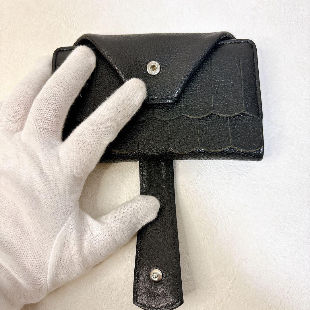ヒロコハヤシ フランジャ　二つ折り財布　黒 美品 箱付