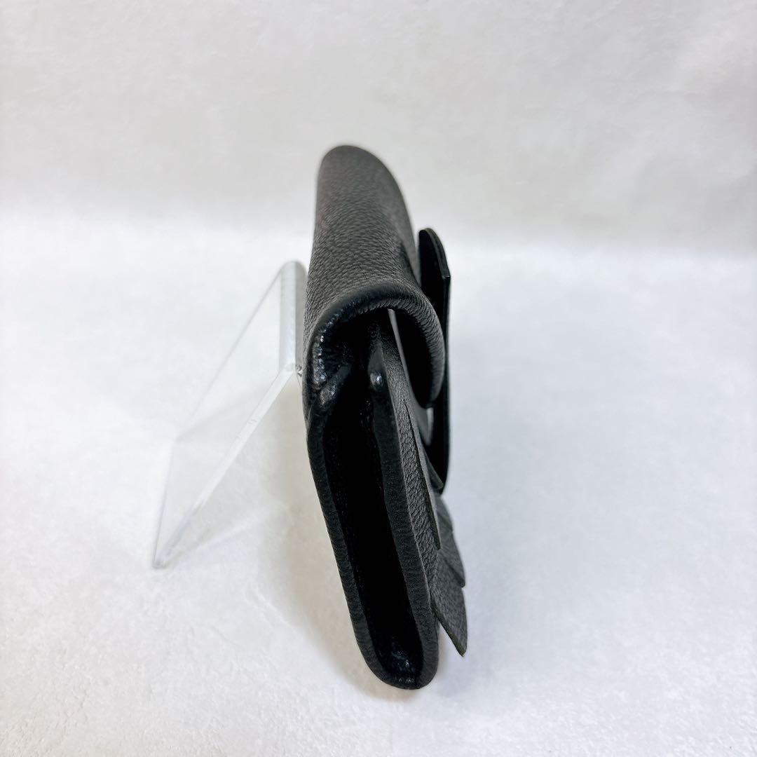 ヒロコハヤシ フランジャ　二つ折り財布　黒 美品 箱付