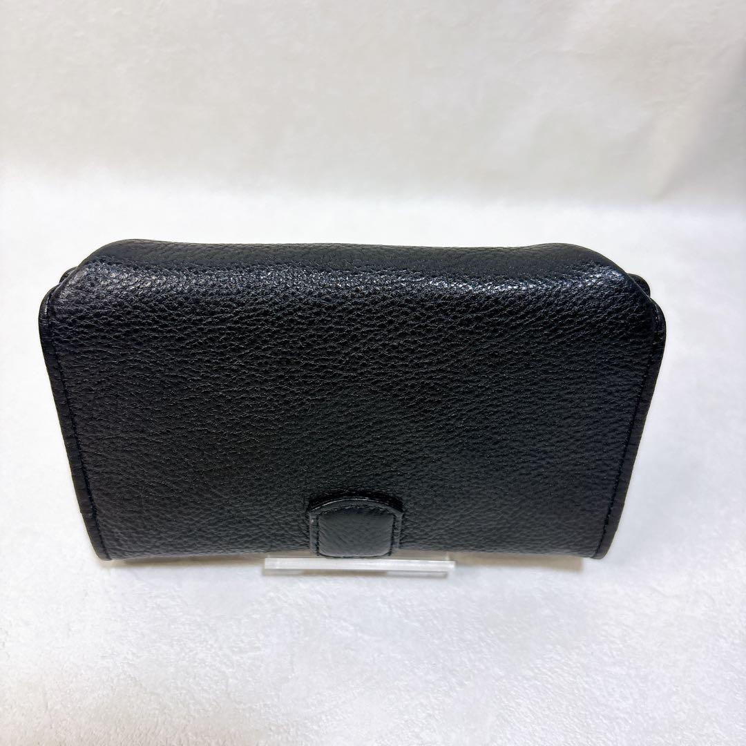 ヒロコハヤシ フランジャ　二つ折り財布　黒 美品 箱付
