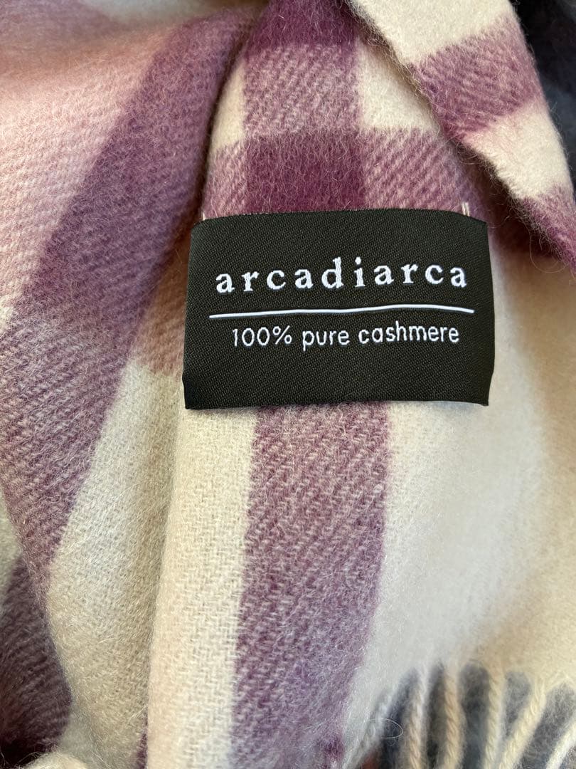 新品未使用　arcadiarca 100%カシミヤ ストール　大判　洗剤付き