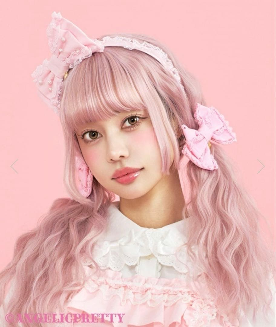 ANGELIC PRETTY パールおしゃまリボンカチューシャ　ピンク