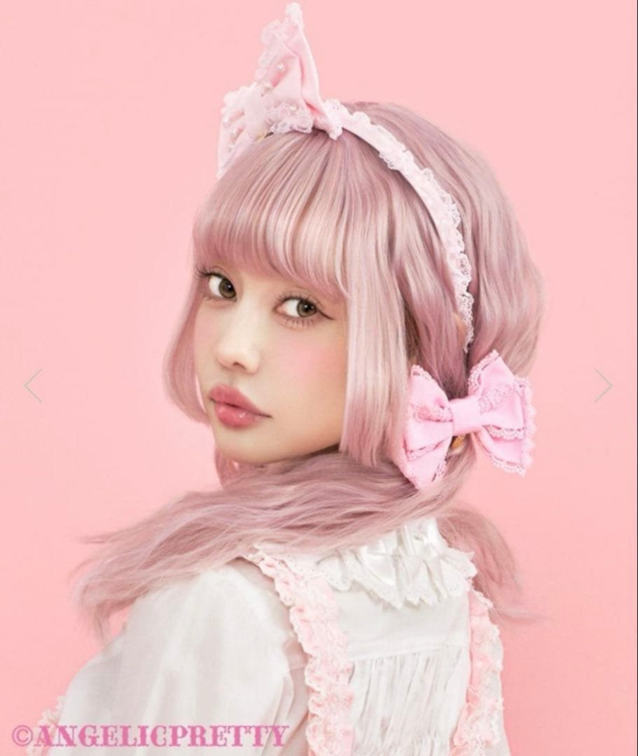 ANGELIC PRETTY パールおしゃまリボンカチューシャ　ピンク