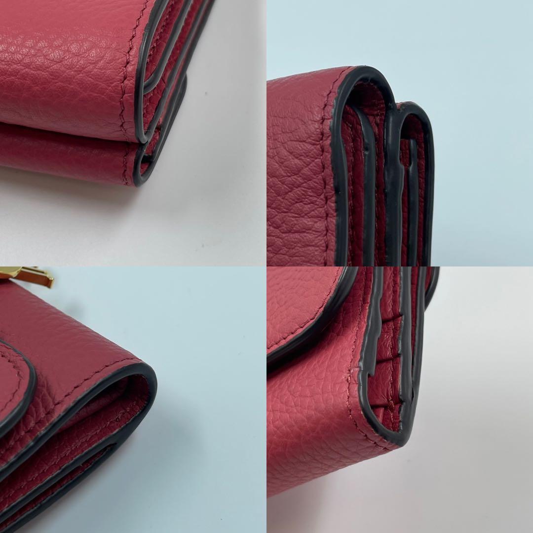 未使用✨ Chloe 三つ折り財布　コンパクトウォレット　財布　レザー　赤