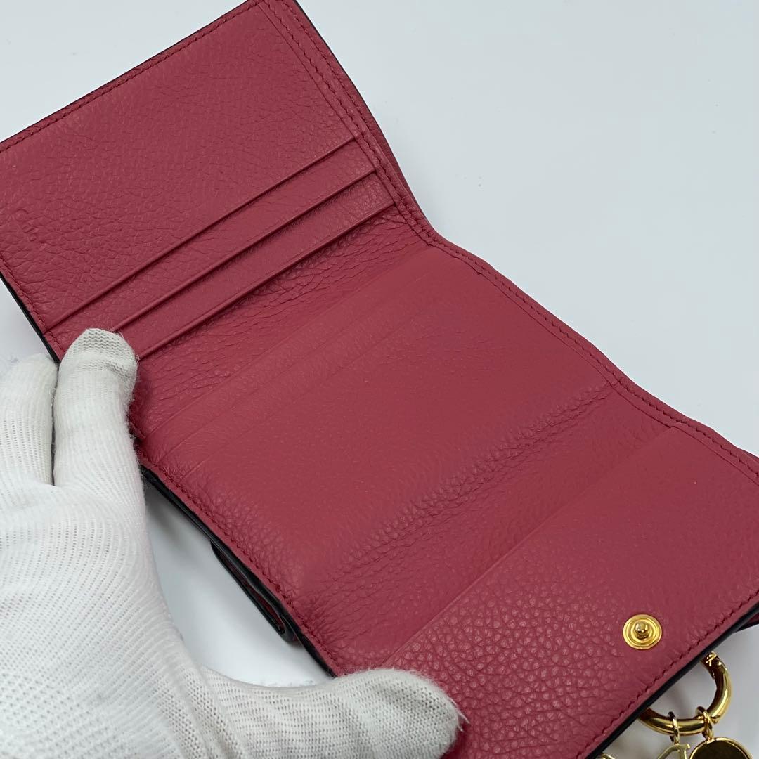 未使用✨ Chloe 三つ折り財布　コンパクトウォレット　財布　レザー　赤