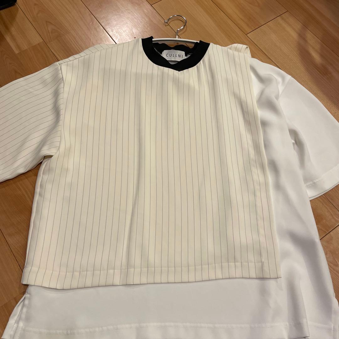 CULLNI コンビネーションストライププルオーバー