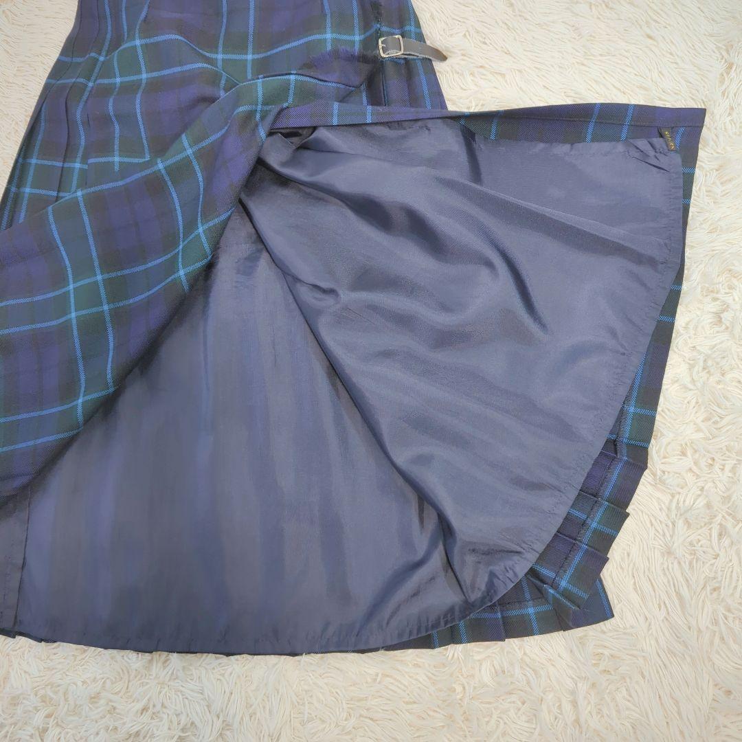 GLEN NEVIS ロングスカート タータンチェック ウール100% Lサイズ