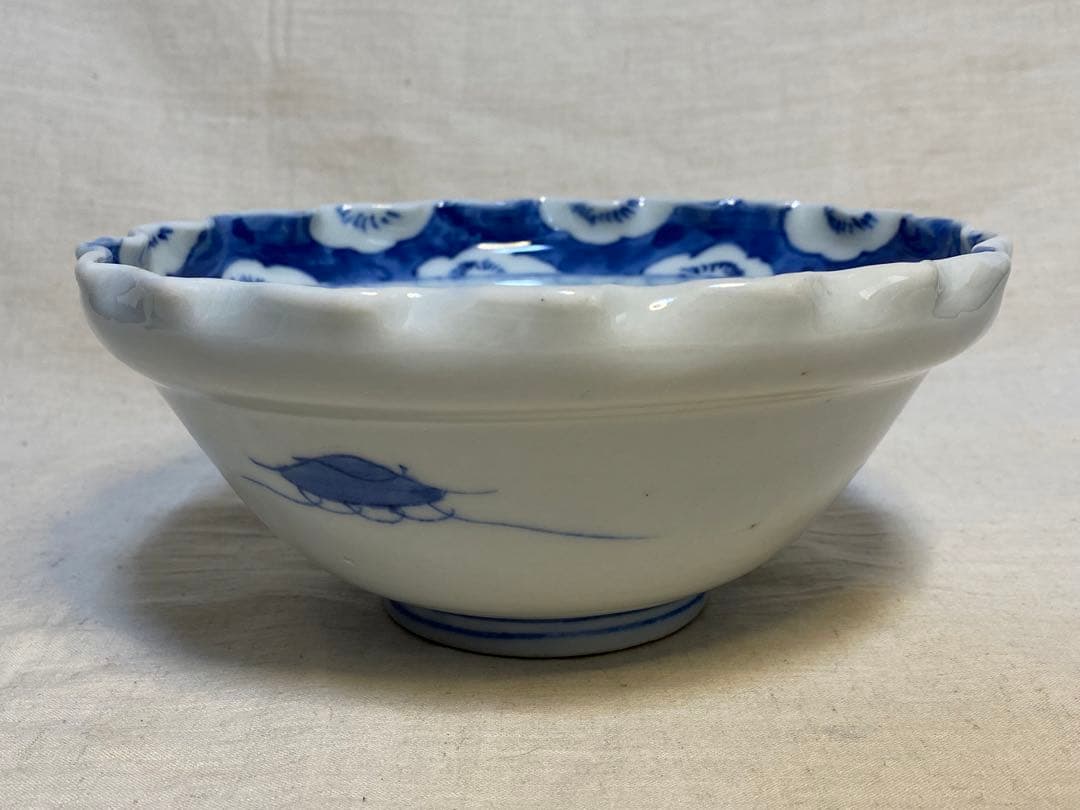 伊万里　古伊万里　染付　鉢　花の図