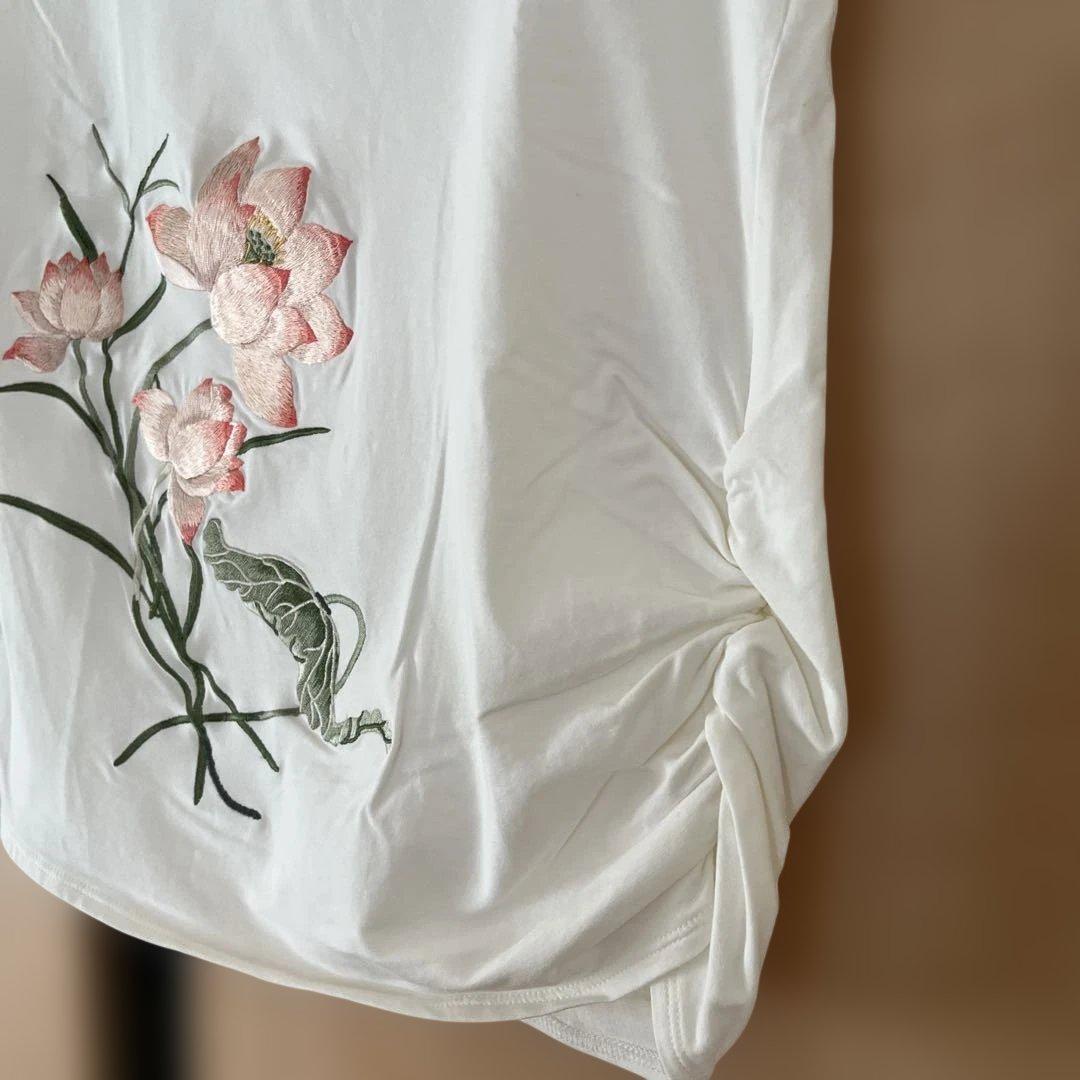 ヴィヴィアンタム 花柄 刺繍 Tシャツ トップス 半袖