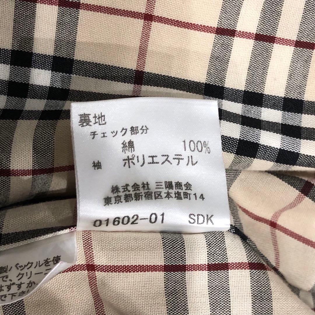 バーバリーロンドン ショートトレンチコート オフホワイト系 ノバチェック 11号