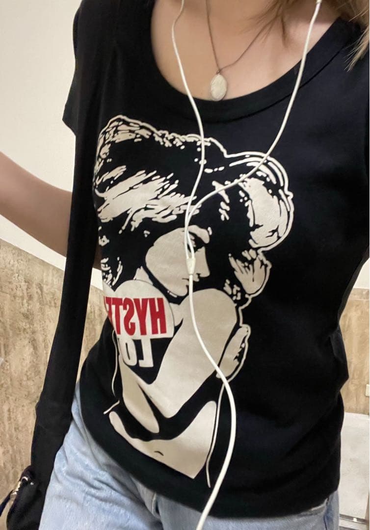 ヒステリックグラマー　グラフィックTシャツ Mサイズ ブラック