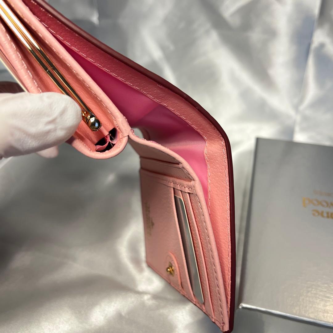 新品 Vivienne Westwood ピンク 二つ折り財布 バレンタイン