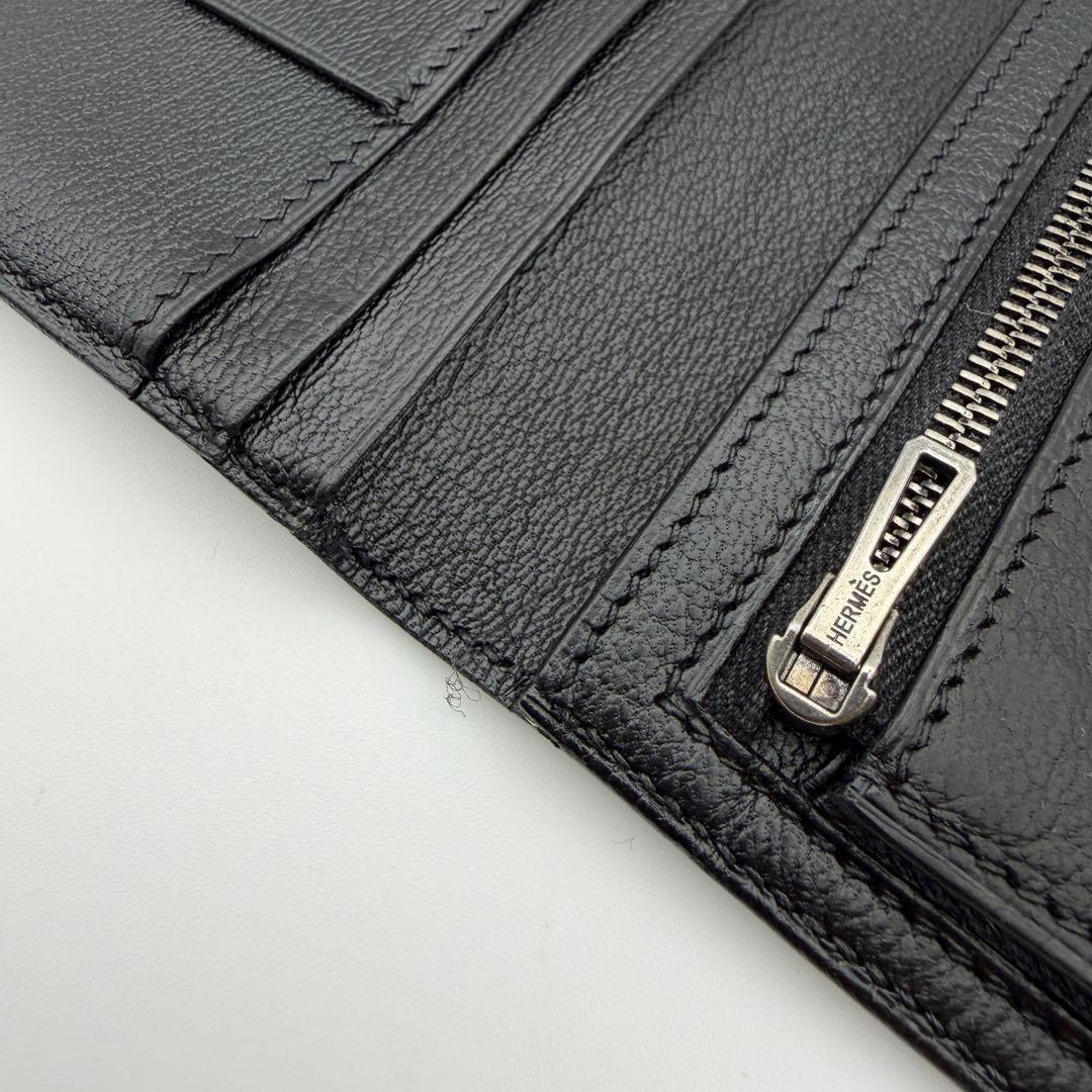 エルメス HERMES ベアン リザード 財布 □I刻印　ブラック　人気