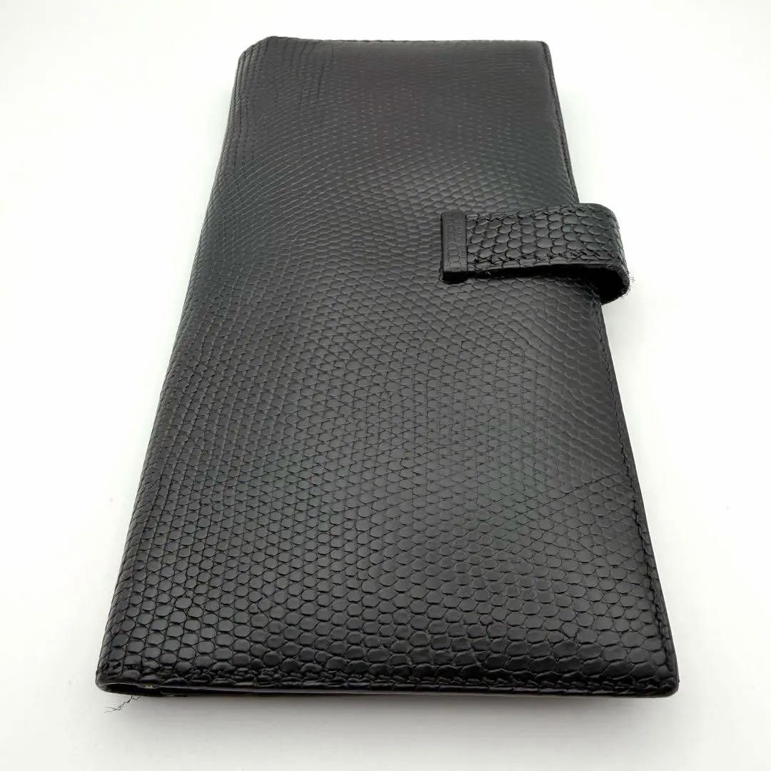 エルメス HERMES ベアン リザード 財布 □I刻印　ブラック　人気