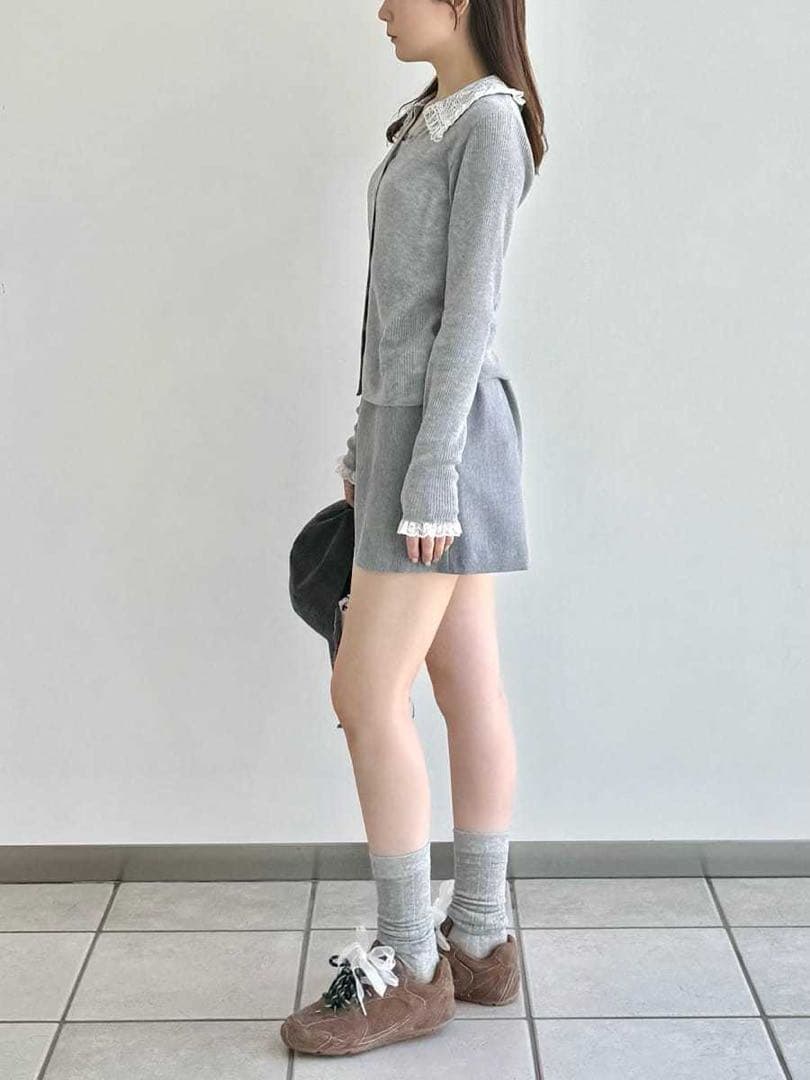 FRAY I.D フレイアイディー レースカラーニットカーディガン 新作