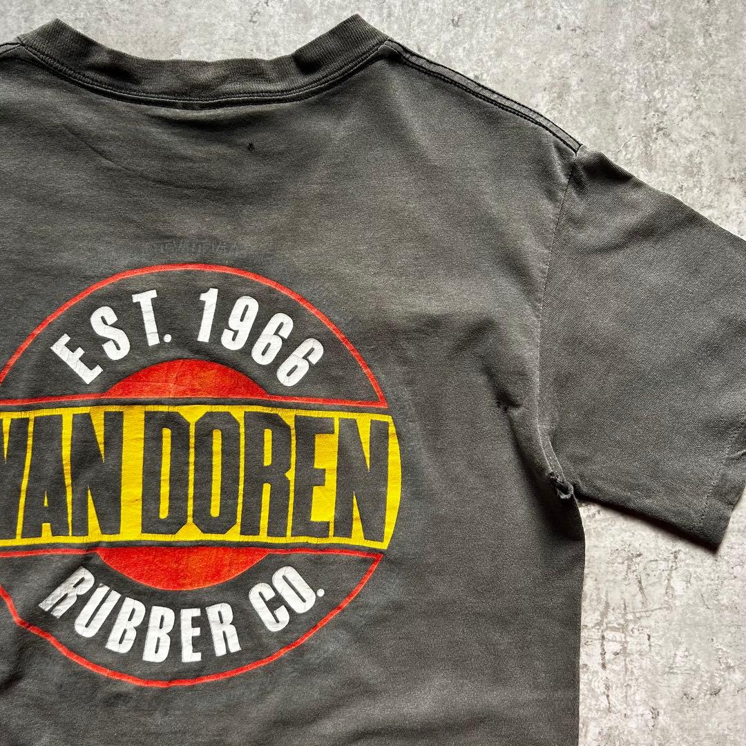 90s vans ヴィンテージtシャツ USA製 墨黒 M doren