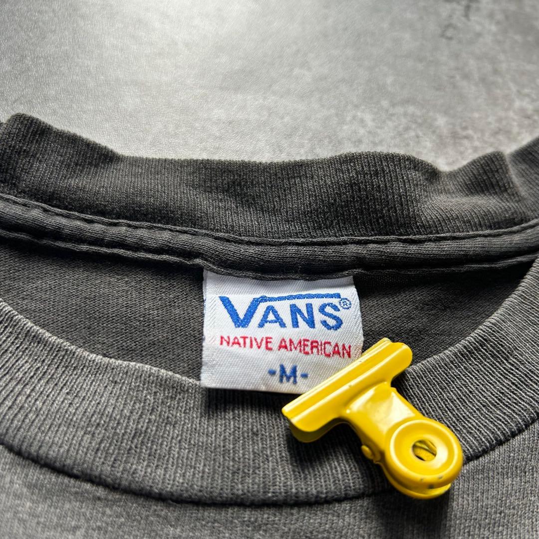 90s vans ヴィンテージtシャツ USA製 墨黒 M doren