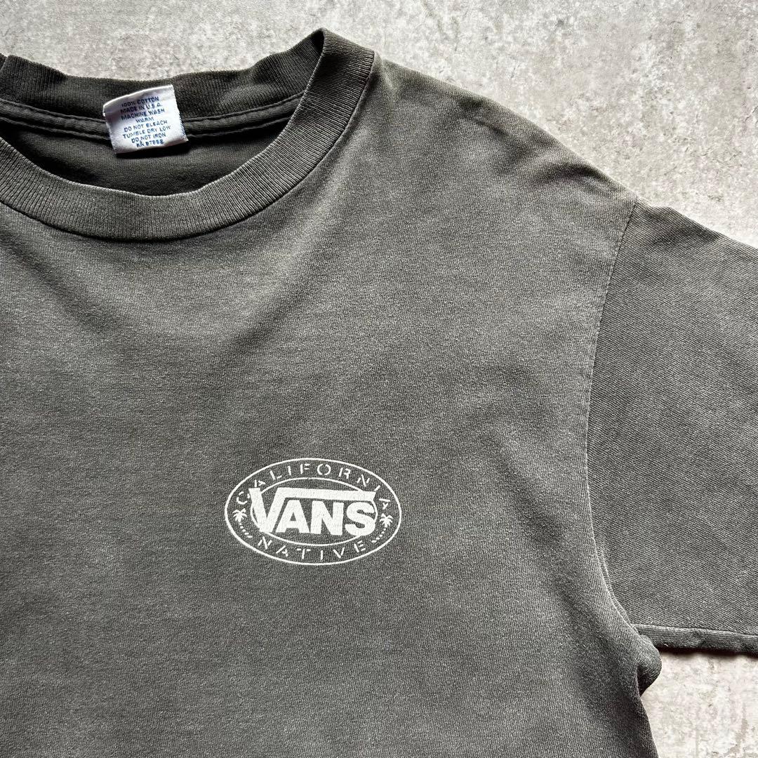 90s vans ヴィンテージtシャツ USA製 墨黒 M doren