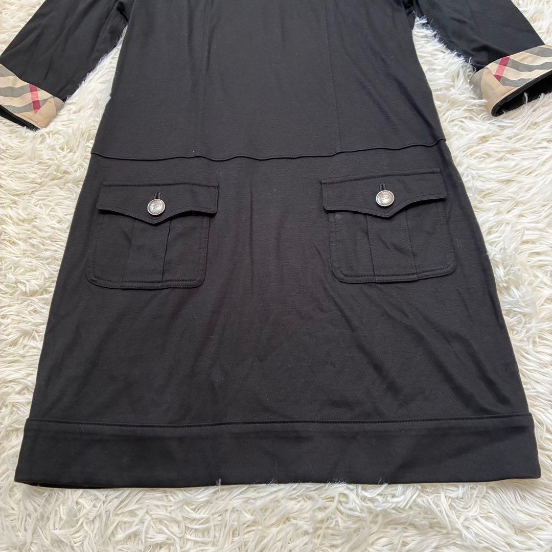 BURBERRYバーバリーロンドン　七分丈　ワンピース　ノバチェック　黒